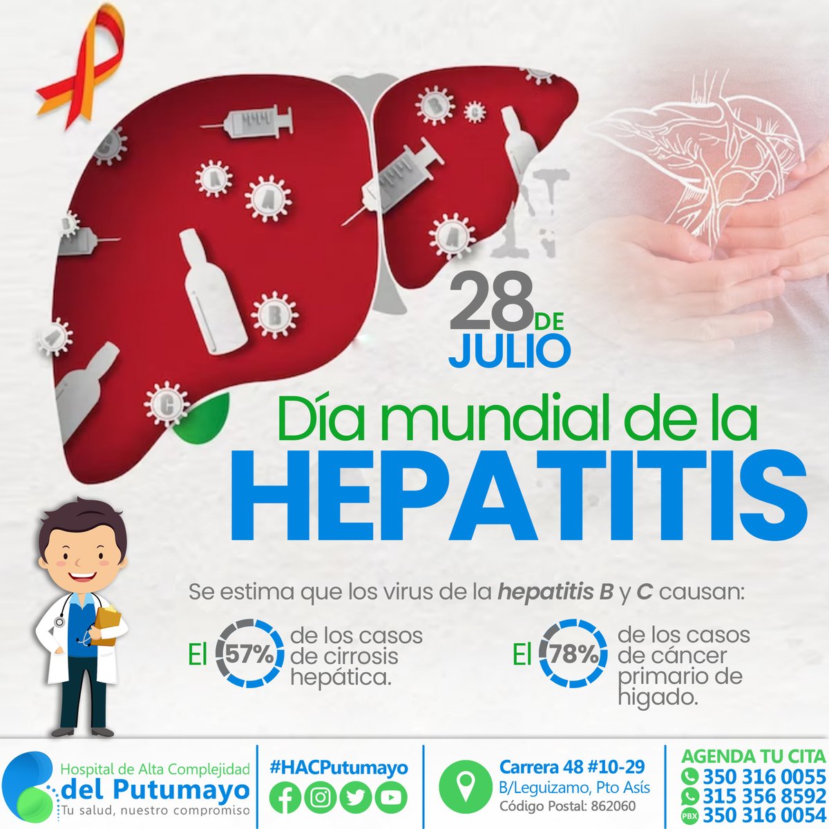 Con el fin de unificar instituciones, crear conciencia e influir en un cambio real, 𝗡𝘂𝗲𝘀𝘁𝗿𝗼 𝗛𝗼𝘀𝗽𝗶𝘁𝗮𝗹 𝗗𝗲 𝗔𝗹𝘁𝗮 𝗖𝗼𝗺𝗽𝗹𝗲𝗷𝗶𝗱𝗮𝗱, hace un llamado a todas las IPS de todo el departamento del Putumayo, para trabajar juntos y poder eliminar esta enfermedad.