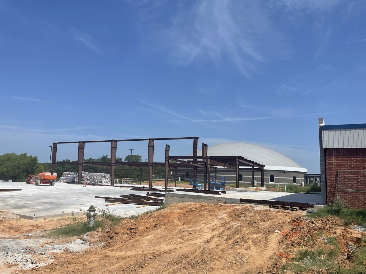 Steel is going up for Grove Schools as we continue to make strides on their new gymnasium!