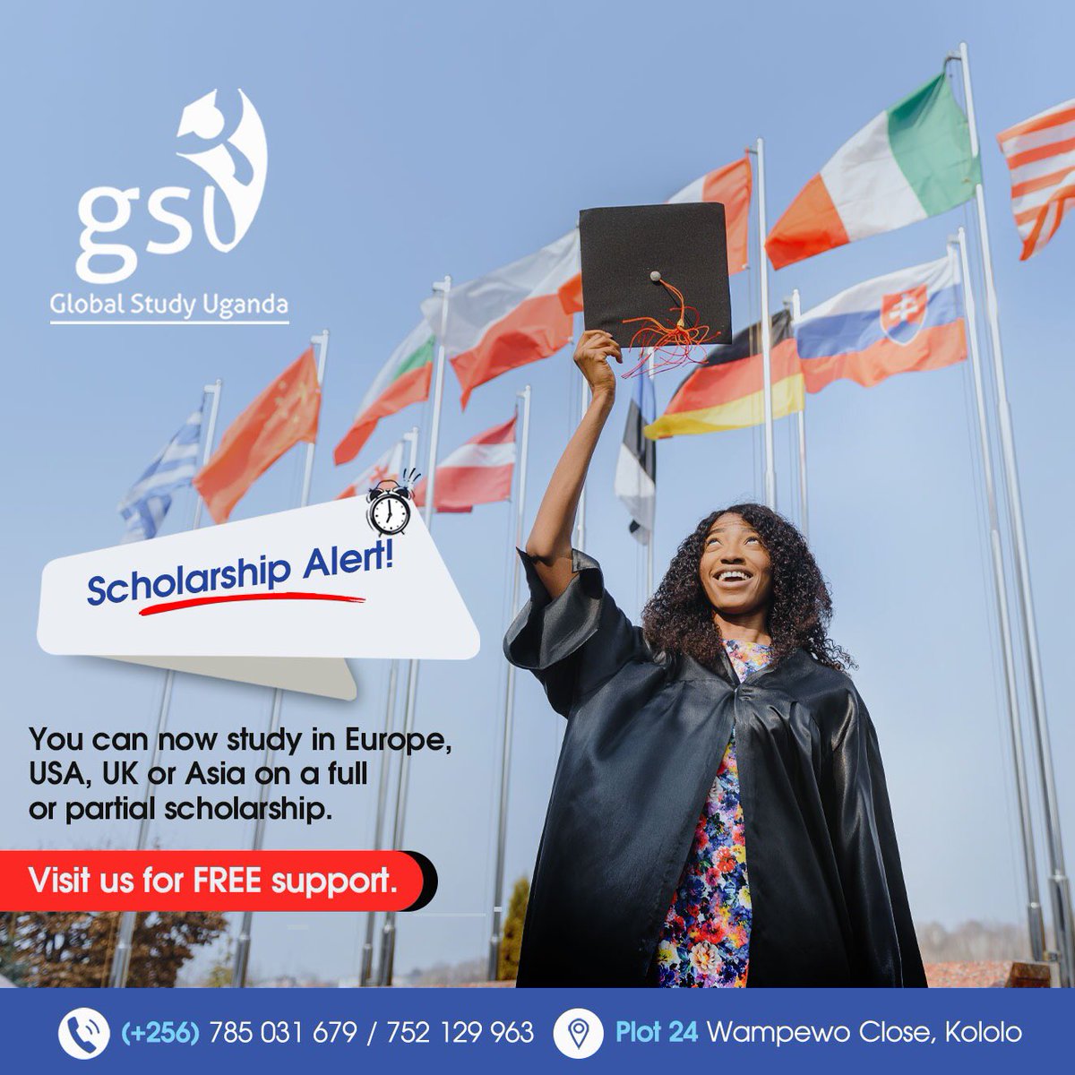 Did you know?

You can study 📚 your dream course at your dream university on scholarship.

Contact us for free support via +257 68 83 71 19.

#GSBurundi #Scholarshipalert #Studyinasia #studyineurope #studyinsouthafrica #StudyinKenya