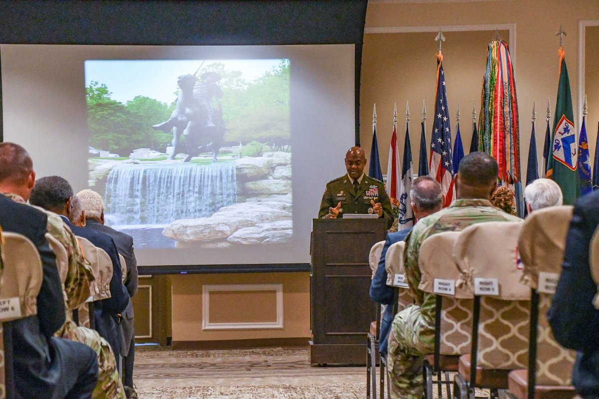 usacac's tweet photo. Today we celebrated Buffalo Soldiers Day on @FortLeavenworth with a Wreath Laying Ceremony and remarks by Lt. Gen. Milford Beagle, CAC CG, held at the FCC. #BuffaloSoldiersDay honors the first Army regiments of African American Soldiers. More photos here➡️ https://t.co/dNrhKofO5W https://t.co/xY07JGXVyk