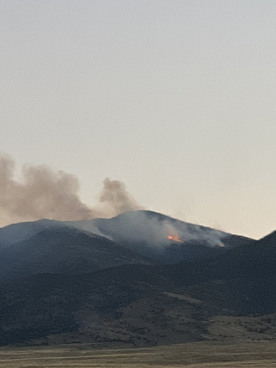 UtahWildfire's tweet photo. New start: #MountainHomeFire located 21 miles SE of Garrison in Millard County. Size currently estimated at approximately 35 acres, and the fire is actively burning in mixed conifer fuels. Resources are responding. https://t.co/TDuqg4a1WW