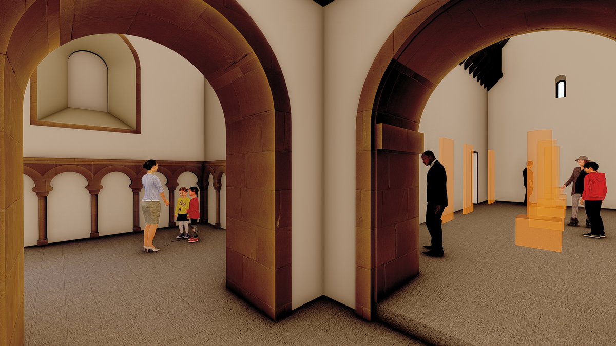 Two of a series of early design development images for the Llan Project at Penmon Priory to assist our client's understanding and spatial awareness of the interior of St. Seiriol's Church.