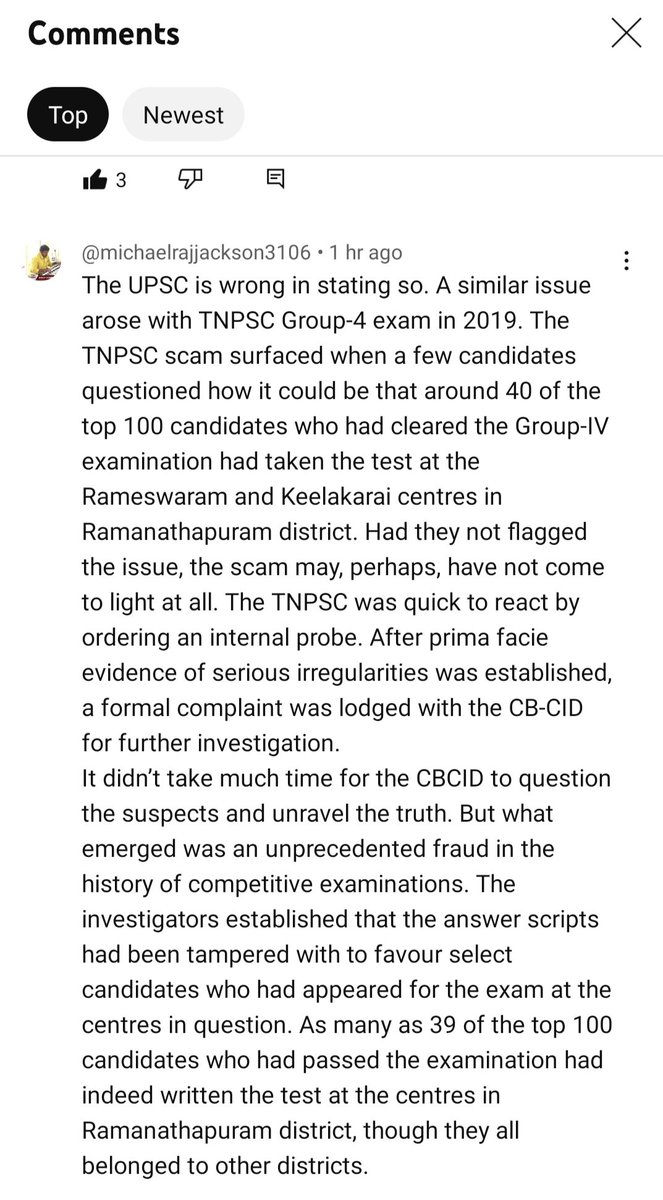 Manashiwrites's tweet photo. @Vivekpandey21 @DoPTGoI Similar abnormally high selections from 2 centres happened in TNPSC exam too. Investigation uncovered the mishappening as described below. https://t.co/nRePj3ZSxM