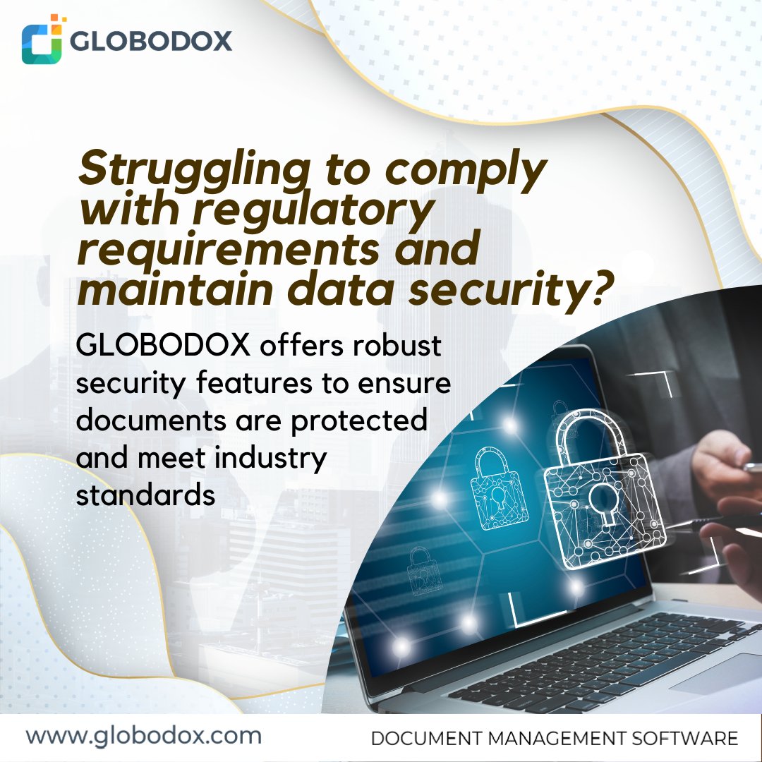 globodox's tweet image. Struggling to #comply with #regulatory requirements &amp;amp; maintain data security? @Globodox offers robust #security features to ensure #documents are protected &amp;amp; meet industry standards. Keep your sensitive information secure with ease! zurl.co/AxlV #DigitalTransformation