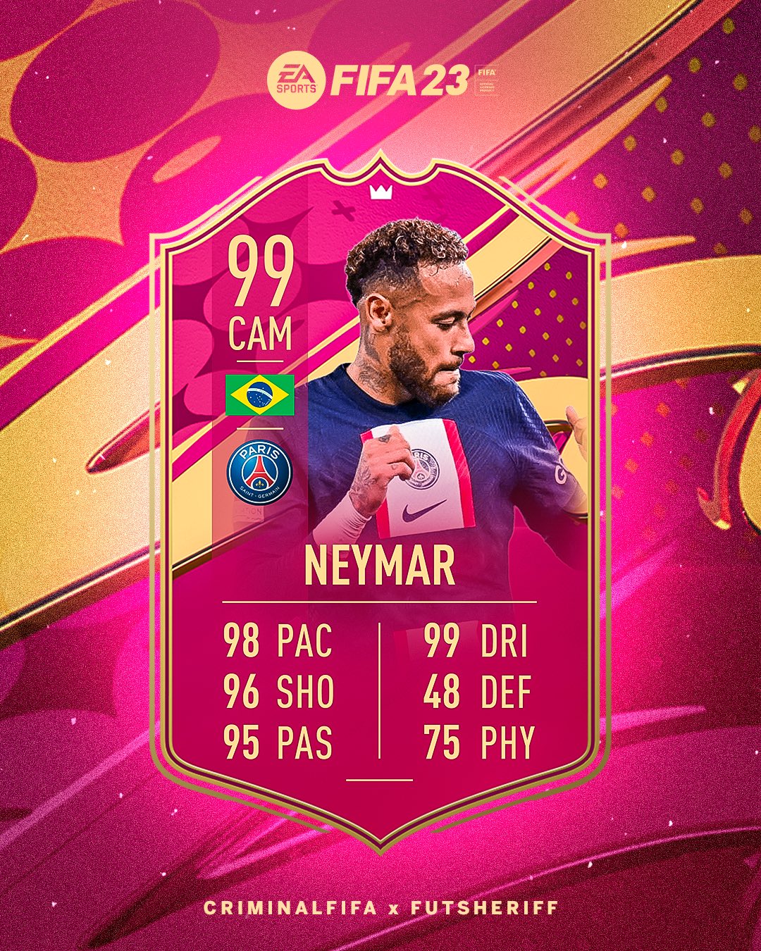 Fut Sheriff on X: 🚨Neymar🇧🇷 is in TOTW! OFFICIAL STATS✓ @Criminal__x ❤️  #fifa22  / X