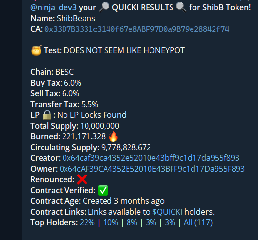 quickintel_ai's tweet image. Happy Friday everyone!

We hope everyone is having a great week!

Let's head off into the weekend by announcing support for scanning tokens on @BeanEcoChain !

Now users on #BESC chain can receive all the benefits of staying safe with #QuickIntel!