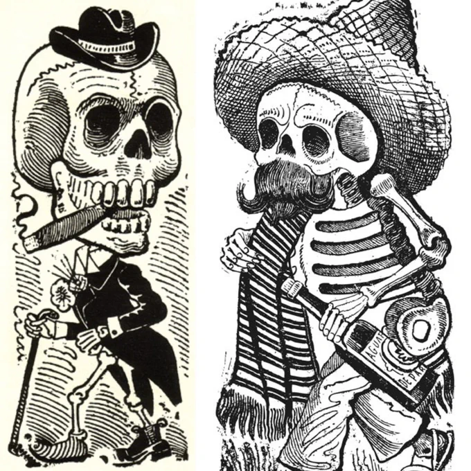 *Inspiration was José Guadalupe Posada's prints of course: 