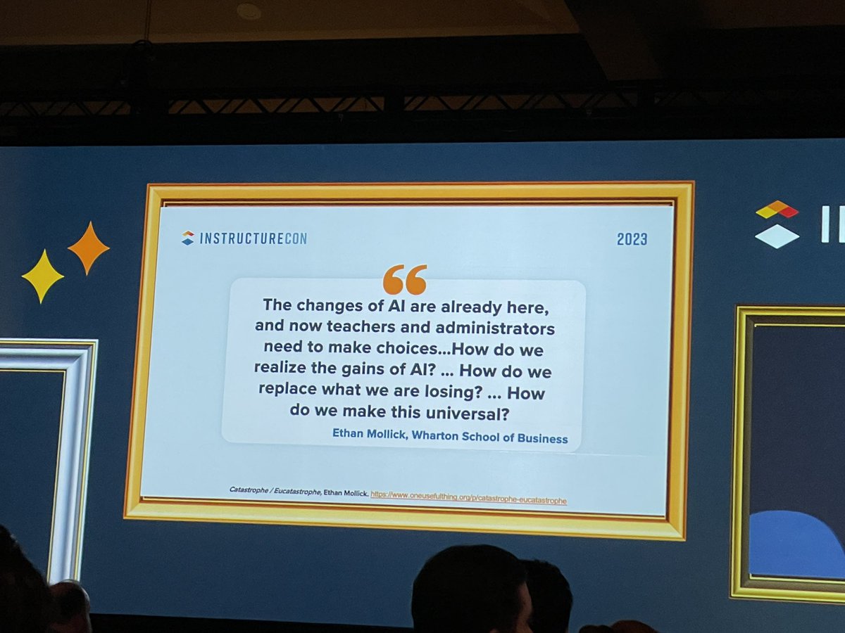 Mrs_Eastham_LPS's tweet photo. Love this quote discussed the morning about AI at #instcon23. AI is here so how as educators can we take it &amp; use it for the positive, &amp; teach students to use it to learn &amp; better our world! Use it for purpose and intention just like you would with any other tool! https://t.co/OBvrzc2Y1I