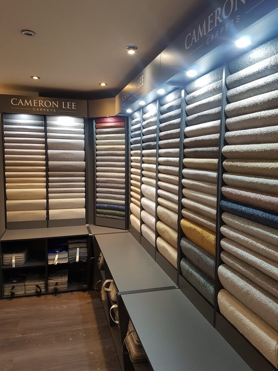 Another fantastic installation by our team. 

This one is at Cameron Lee in Clifton Village, Bristol. 

Cameron Lee have used their own branding on the stands with the award winning Greendale brand, on the sampling. 

A stunning combination! 

#bristol #carpets #flooring