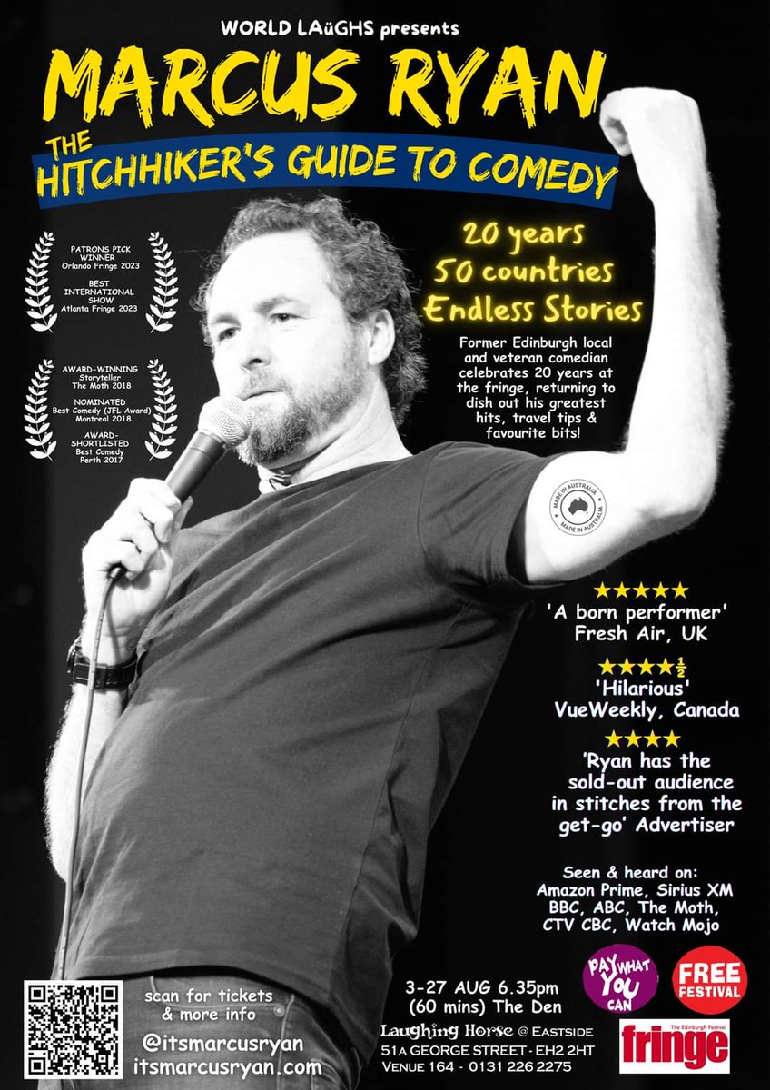 20 years ago was my first @edfringe #edfringe Catch me 3-27th Aug 6.35pm perform my greatest hits and favourite bits. #quickflyer #edfringe23 #EDINBURGH #travel #comedian #standupcomedy #storytelling #backpacking #edfringe2023 @lhcomedy @freefringefest