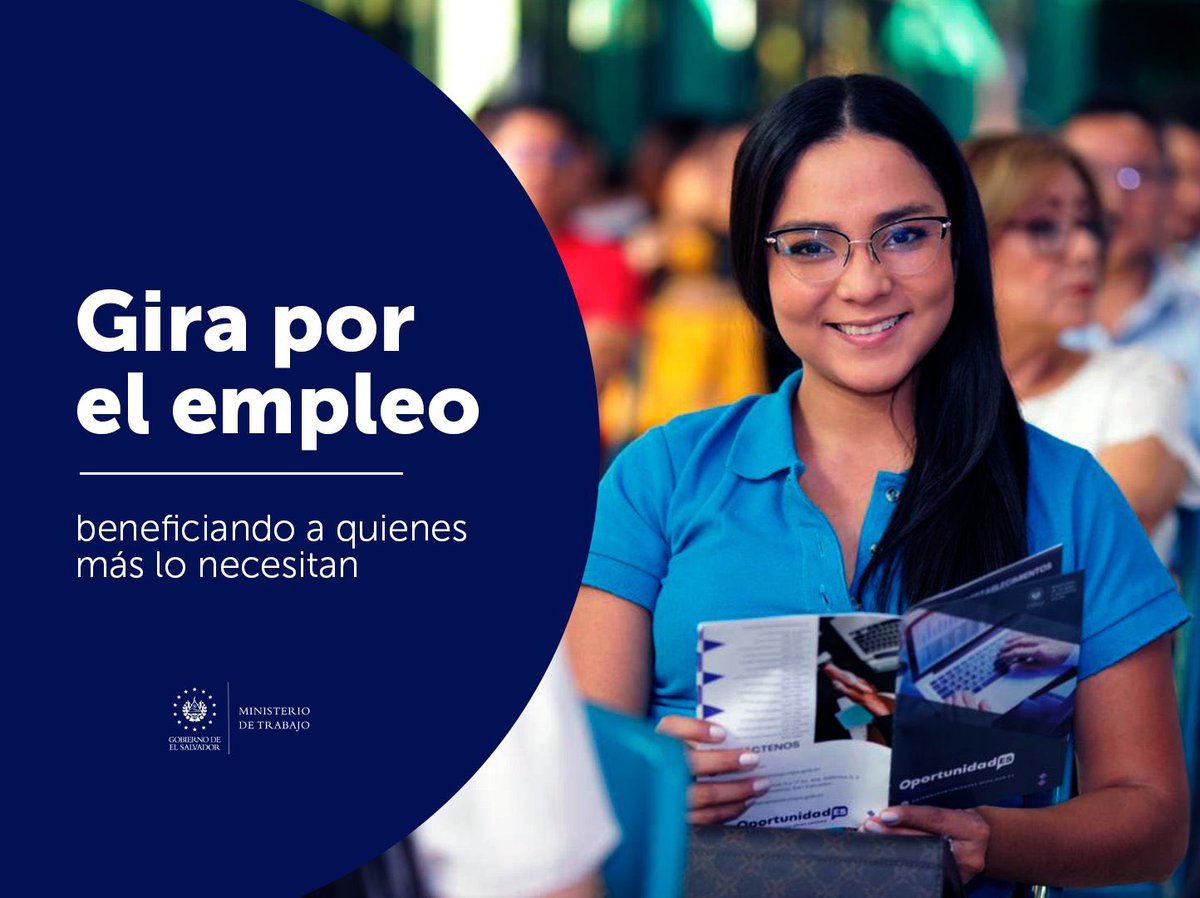 Roj86Marc's tweet photo. GIRA POR EL EMPLEO
La falta de oportunidades afecta de manera desproporcionada a mujeres y personas con discapacidad
El gobierno del presidente @nayibbukele y el ministro de trabajo @RolandoCastroSv  crea el programa #GiraPorelEmpleo que les ayuda acceder a un empleo Formal. https://t.co/fmkrLXadpb
