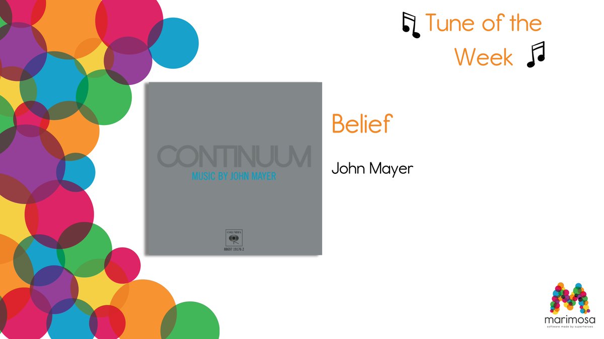 Marimosa Office Tune of the Week!

Belief - John Mayer 

Tom says the song has an 'utterly brilliant riff'. Let us know what you're listening to! 😎

ow.ly/eGY150PmxYo

#officetune #tuneoftheweek #softwaredevelopment