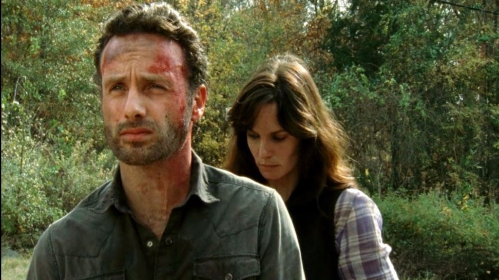ricksprickk's tweet photo. rick grimes is bloody and you expect me to pay attention to the plot ? https://t.co/1kLRFjZM5d