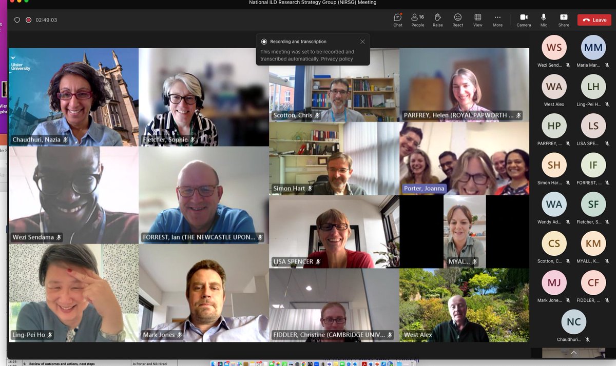 DrJoPorter's tweet image. 1/2 Fabulous inaugural meeting of the #Respiratory-TRC #ILD-NRSG- working together to co-ordinate early phase clinical studies across UK to ultimately bring better treatments to patients with #interstitial lung disease