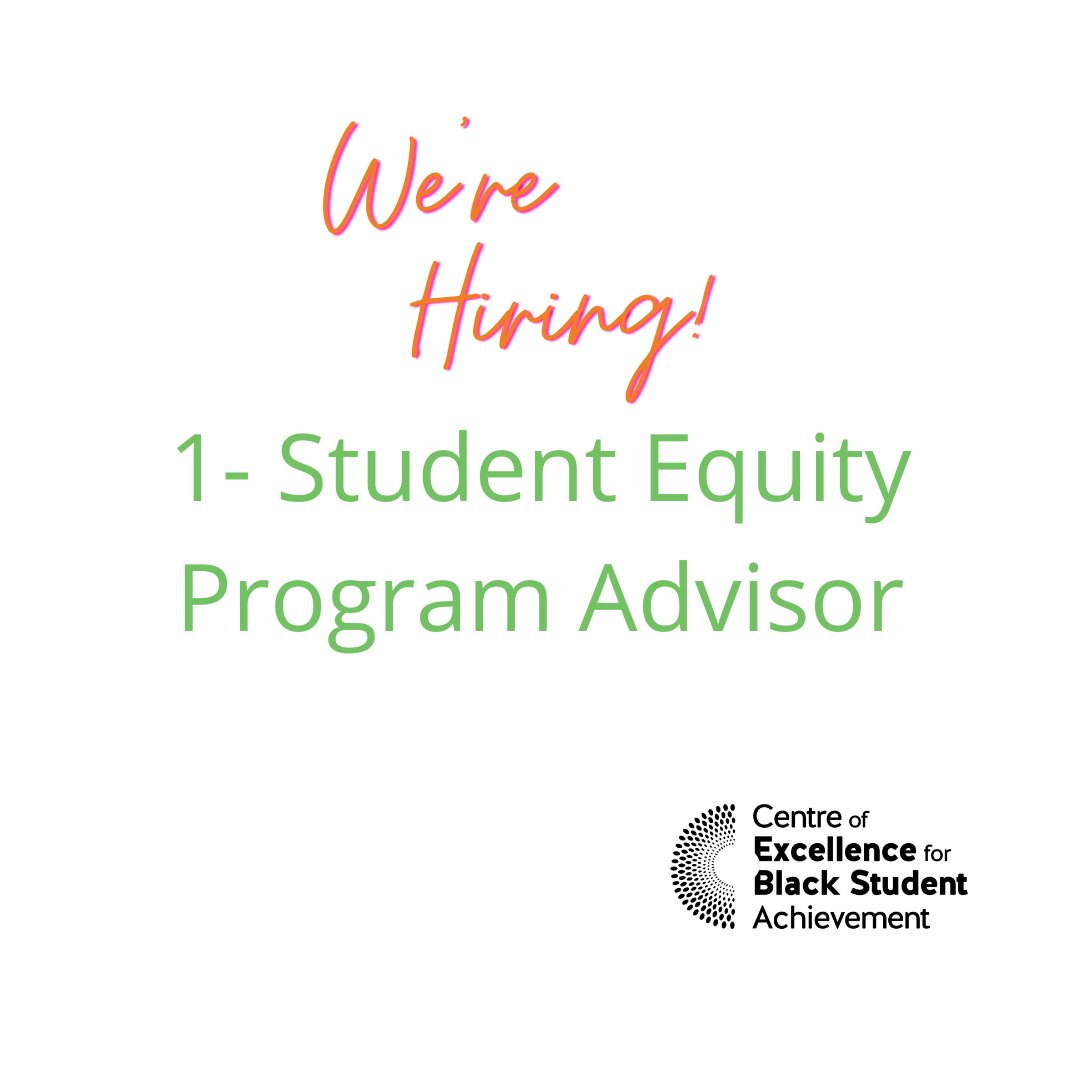 We are hiring a Student Equity Program Advisor. Applications close July 31. Check out the job posting here: bit.ly/4775pMt #tdsbcebsa #tdsb @tdsb