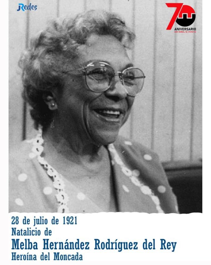 Heroína del #70Moncada 🌺❤🇨🇺
📍Aniversario 102 de su natalicio Melba Hernández 
Destacada combatiente revolucionaria.  Participó  en la lucha contra la tiranía batistiana, Participó junto a Haydée en el ataque al Cuartel Moncada, el 26 de julio de 1953. 
#CubaViveEnSuHistoria