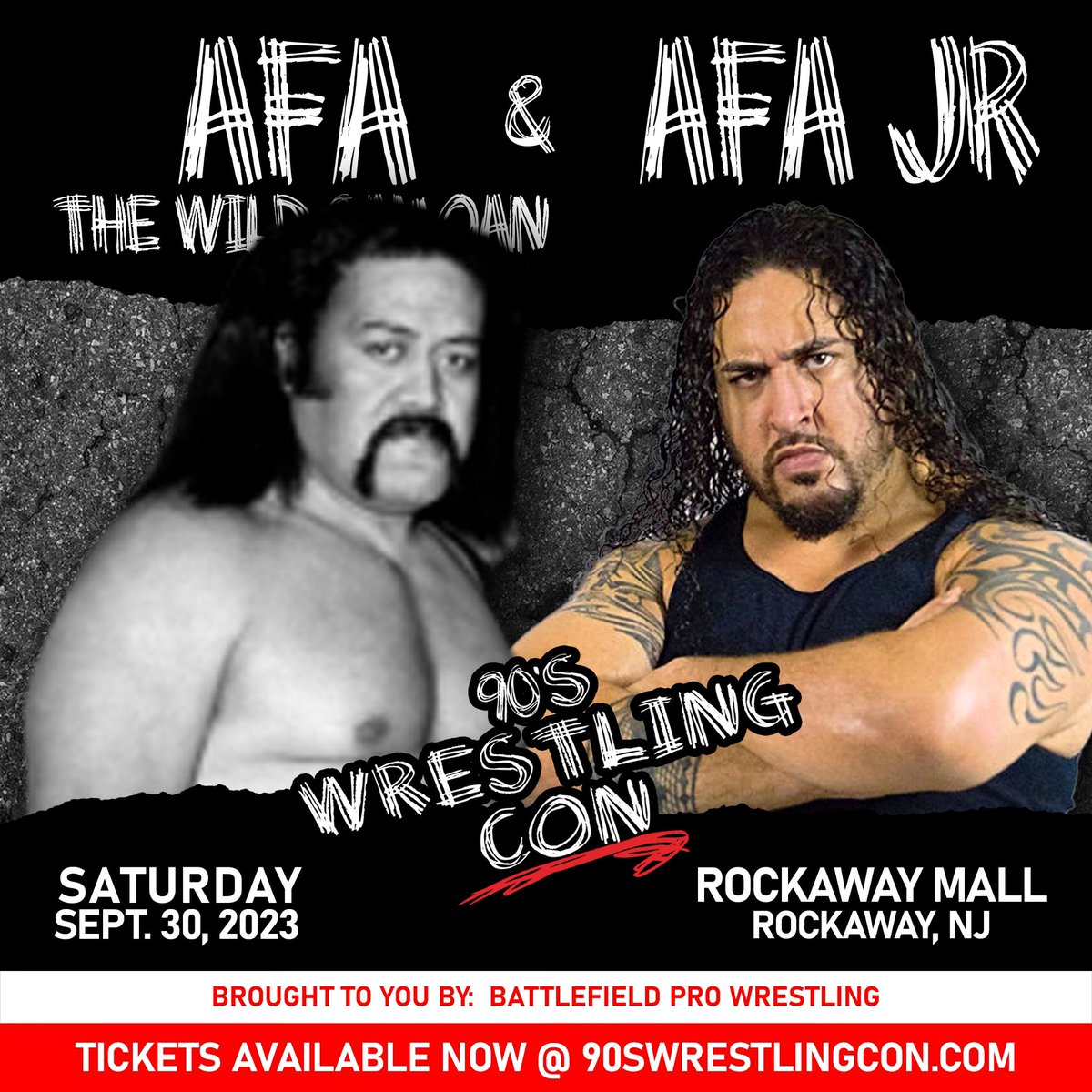 The legendary Afa The Wild Samoan makes a SUPER RARE appearance with his son @SamoanStorm for a Father/Son Signing at 90s Wrestling Con!!! Get your tickets today!