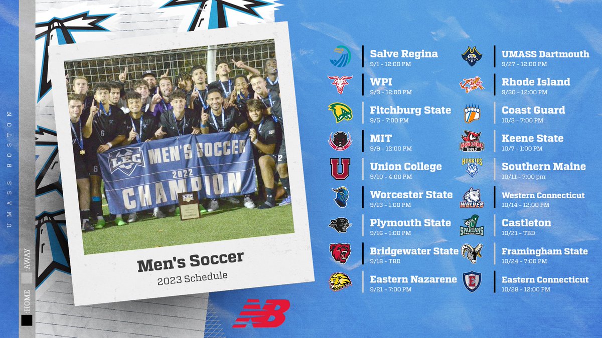 UMassBeacons's tweet photo. Men's Soccer will begin their @LittleEastConf title defense when they kick-off their 2023 campaign on September 1 at home; Beacons are in the hunt for the program's fifth tournament crown #d3soccer #rollbeacs #beaconstrong https://t.co/iumKSGTRtZ