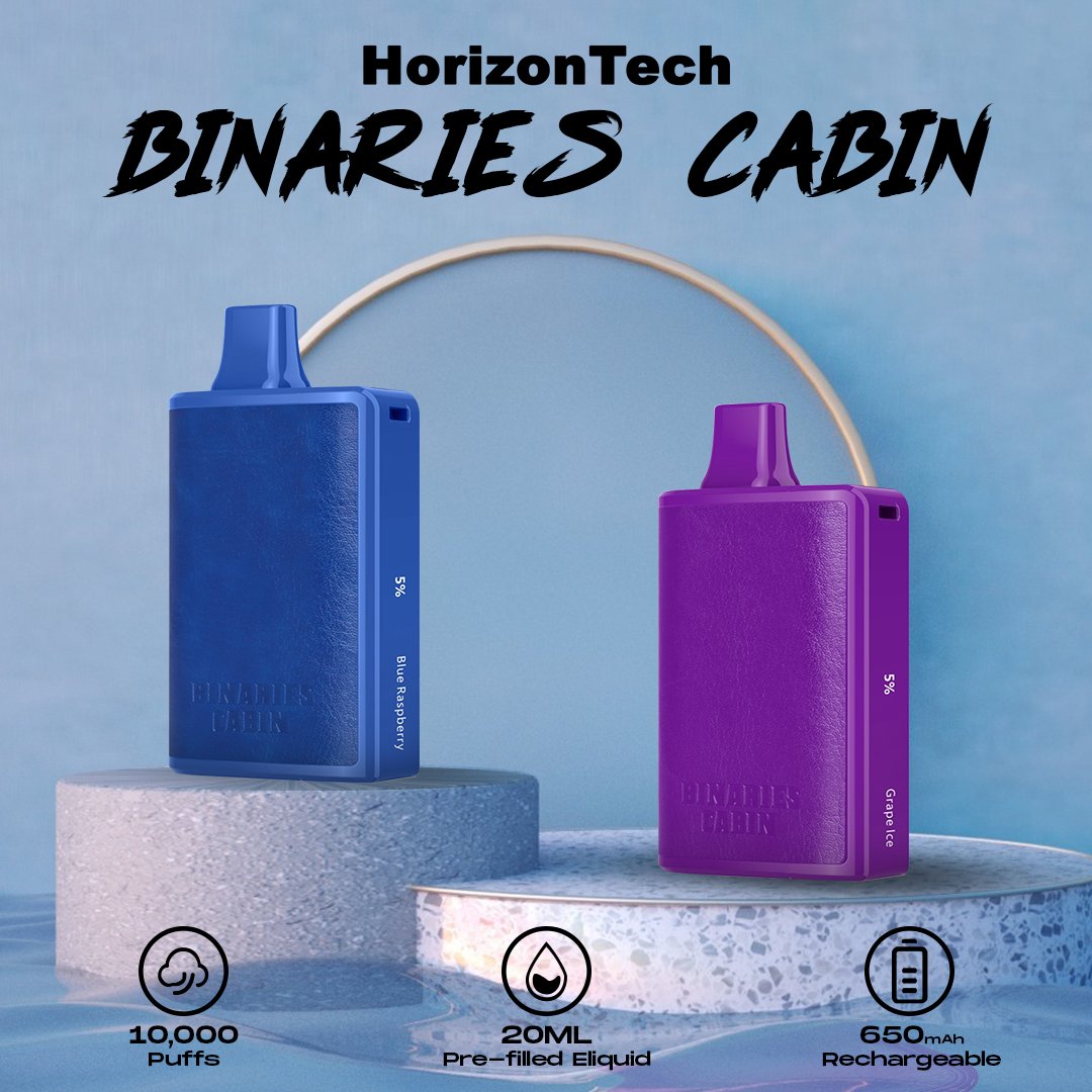 Binaries Cabin Disposable | 10,000 puffs | 20mL, First disposable to feature a dual mesh coil and rocking up to a massive 10,000 puff count.

Discover the power! Grab yours now 😍 buff.ly/3KhCw6D

#HorizonTech #BinariesCabin #Disposable #vape #vapelife #vapeporn