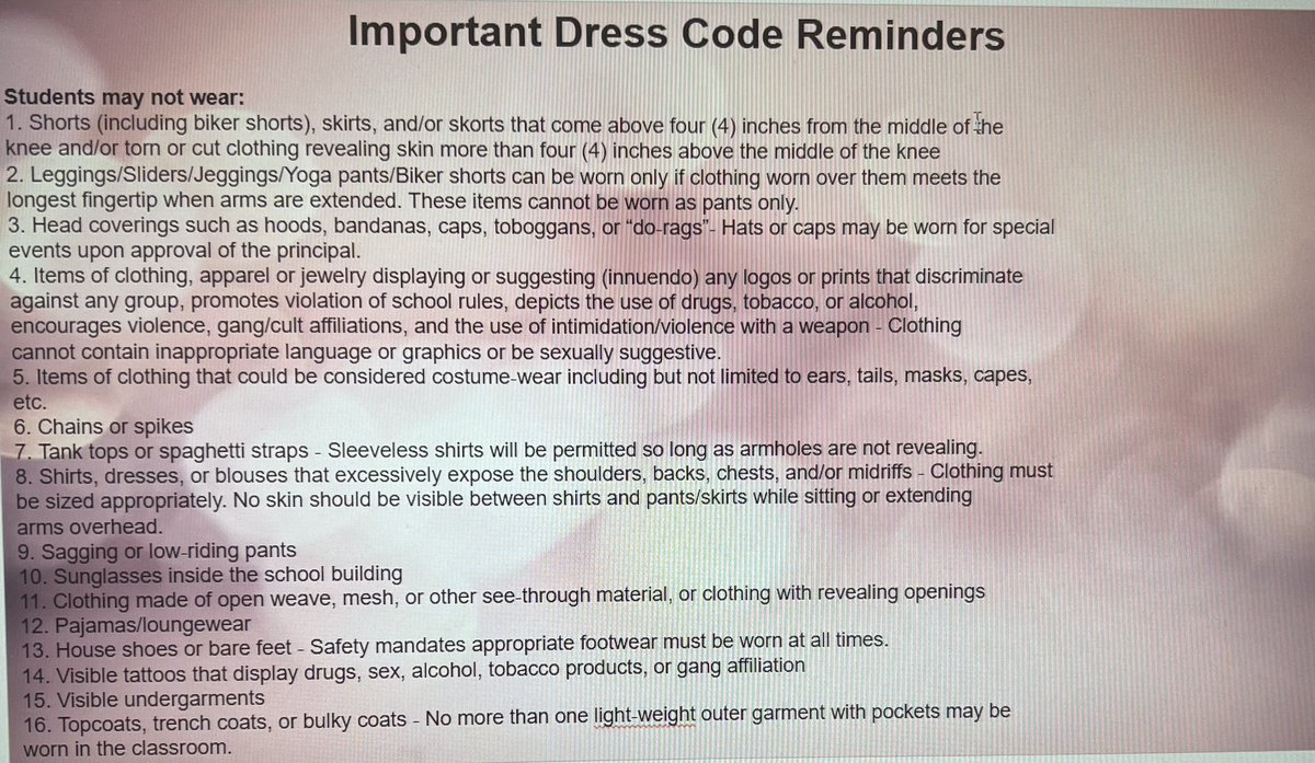 With tax-free shopping this weekend, we wanted to share our dress code with students and parents to consider when purchasing school clothing.