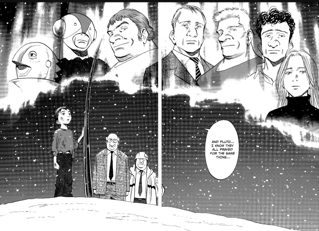 👑 GOAT 👑 on X: finished pluto manga this was urasawa second work that i  have read/watch(first was monster) Manga has only 65 chapters Pluto is very  interesting and emotional manga with