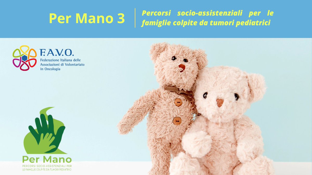favo_it's tweet photo. 🤝 “PER MANO: percorsi socio-assistenziali per le famiglie colpite da tumori pediatrici” è un progetto
finanziato dal @MinLavoro
👉 Scoprilo: https://t.co/DC0EmTh3js
Partner: @aimac_it @SaleinZuccaps @cviaggioonlus #IFruttidiAndreaOnlus @AsAndreaTudisco @AgopOnlus #AGBE https://t.co/WcXDlwAMFr