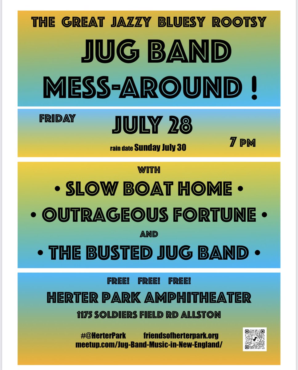 Tonight will be so much fun!!! Come join us 7-9 for the Jug Band Mess-Around