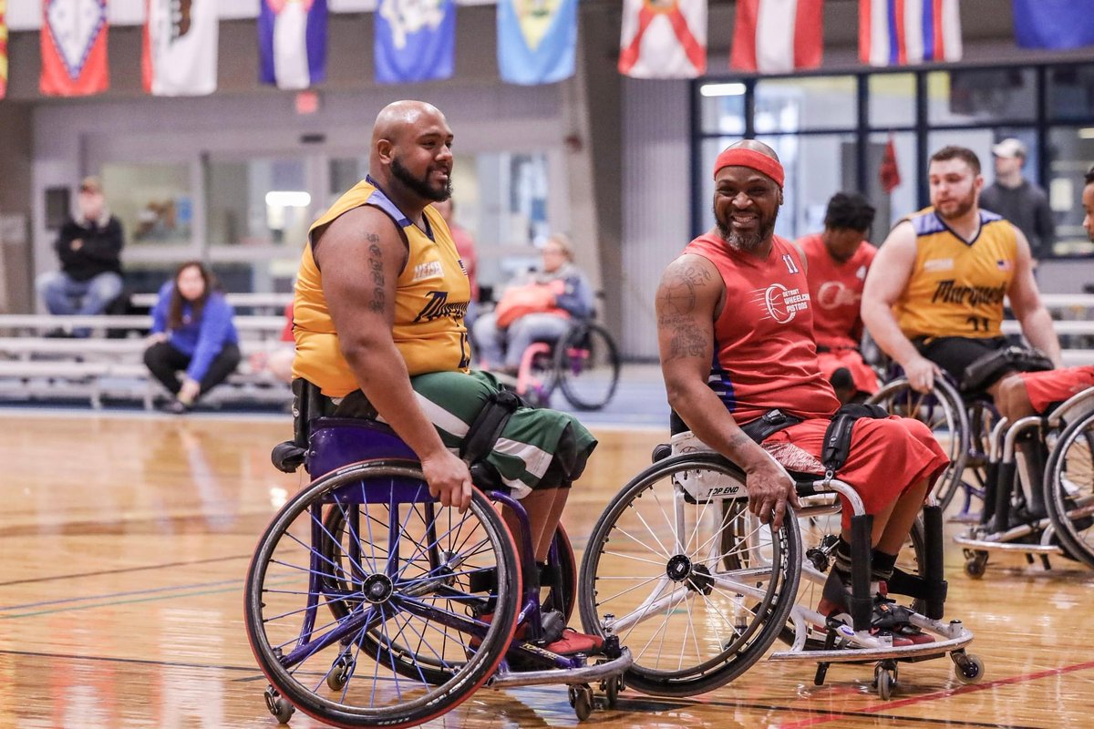 DetroitPistons's tweet photo. In honor of Disability Pride Month, we recognize and celebrate the Detroit Wheelchair Pistons. This year they put in amazing work and was #1 in their division and finished 4th at the NWBA National Tournament! Congrats team! #RIMF #Sportsability https://t.co/BsBhkZfnBY