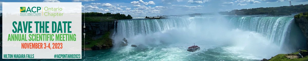 Save the date for the ACP Ontario Chapter's Annual Scientific Meeting from November 3-4 in Niagara, Ontario!
#ACPONTARIO2023