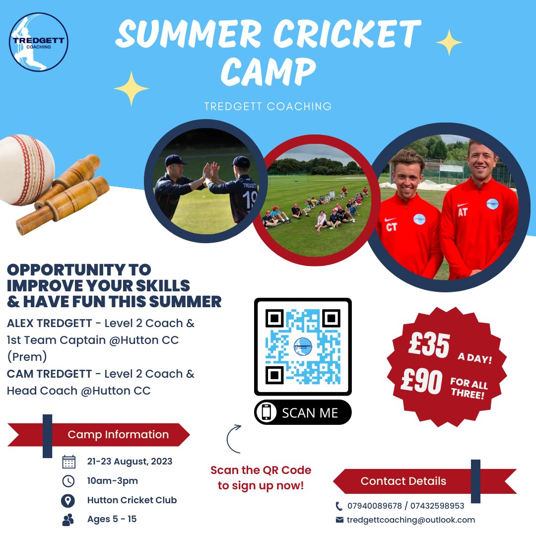 🎉Exciting News - We are happy to announce that the Tredgett Coaching Summer Camp will return in August!

The camp will run for three days:
📅 21st August
📅 22nd August
📅 23rd August

📝Please have a look at our poster and secure your spot now! forms.gle/Tg4VhQmabfdfzE…