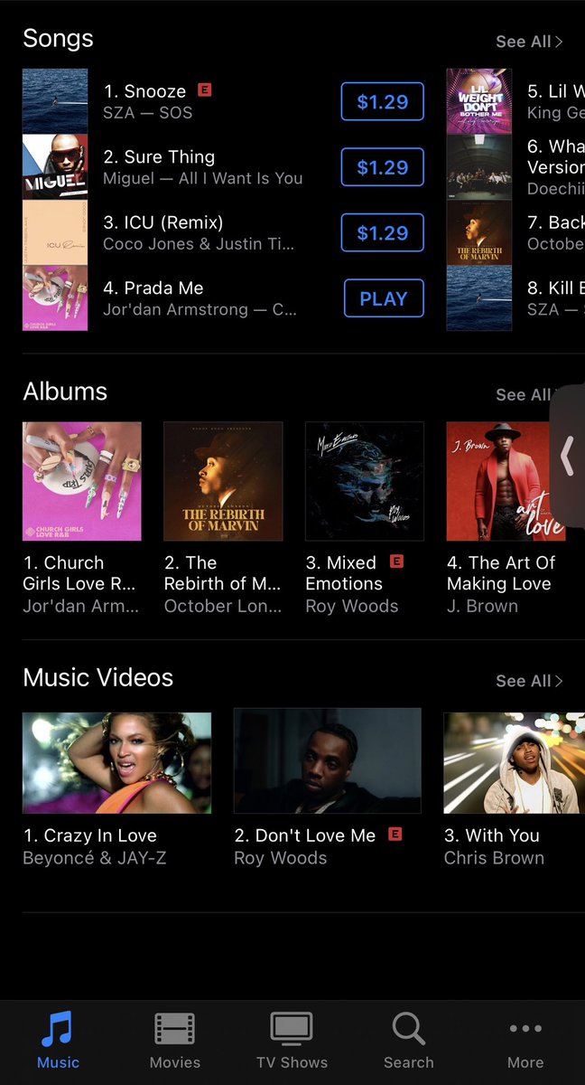 We currently have the #1 Album and #4 R&amp;B song in the country on iTunes 🙌🏾🏆🙏🏾