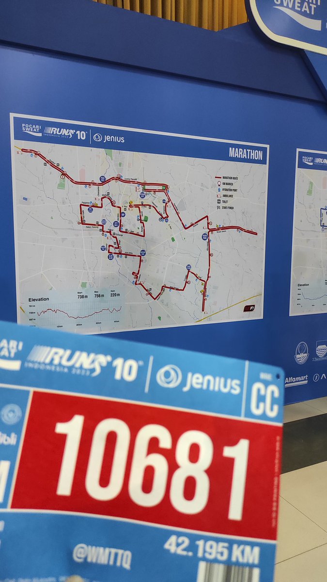 Bismillah. It's time for my first Full Marathon 42K. Feeling a mix of excitement and nerves, but ready to give it my best shot. Let's see how far I can go! #WishMeLuck #PocariSweatRun2023