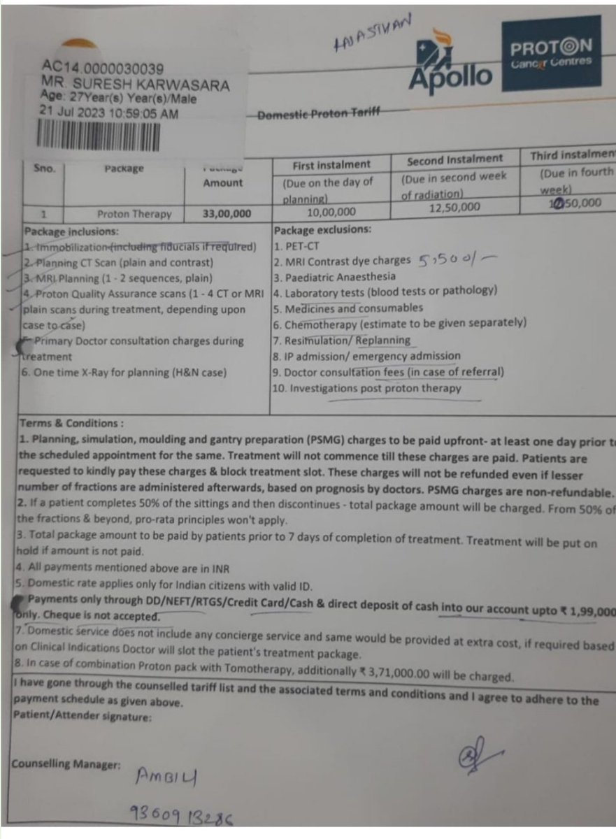 <a href="/SoodFoundation/">Sood Charity Foundation</a> Dear sir, His name  Suresh Karwasra, He is suffering from reocurrance of meduloblastoma since 6 years. His treatment is very very expensive. Please <a href="/SonuSood/">sonu sood</a> sir help . Already his family lost all their savings in his treatment. He is resident of nagaur, Rajasthan