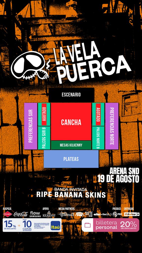 Romance985's tweet photo. Anotá esta fecha 👉 19/08  en la Arena SND.

Compra tus entradas en cualquier punto de @TicketeaPy 🎫

Produce @G5pro

#LaVelaPuercaEnParaguay #ABCFM https://t.co/AY6gQIxWGx