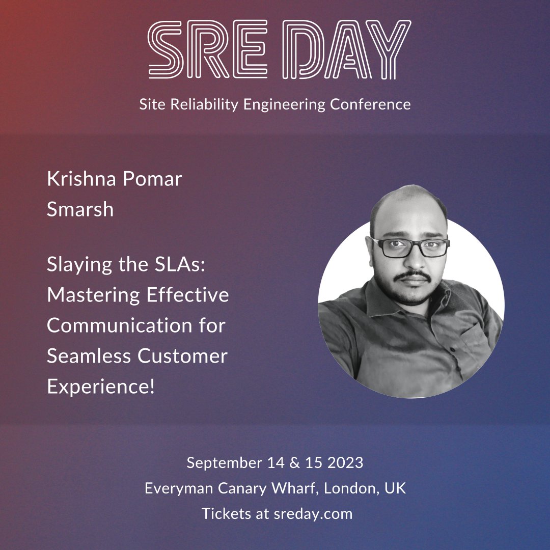 sreday_com's tweet image. 🌟 Don&apos;t miss #SREDay! 🗓️

🚀Get ready to unlock the secrets to exceptional customer satisfaction with Krishna Pomar💡🎯✨

🌐sreday.com
🔗Register checkout.eventcreate.com/sreday/select-…
😎Get 25% off: SREDAY-25%

#CustomerExperience #SREConference #InnovationInTech #SRECommunity