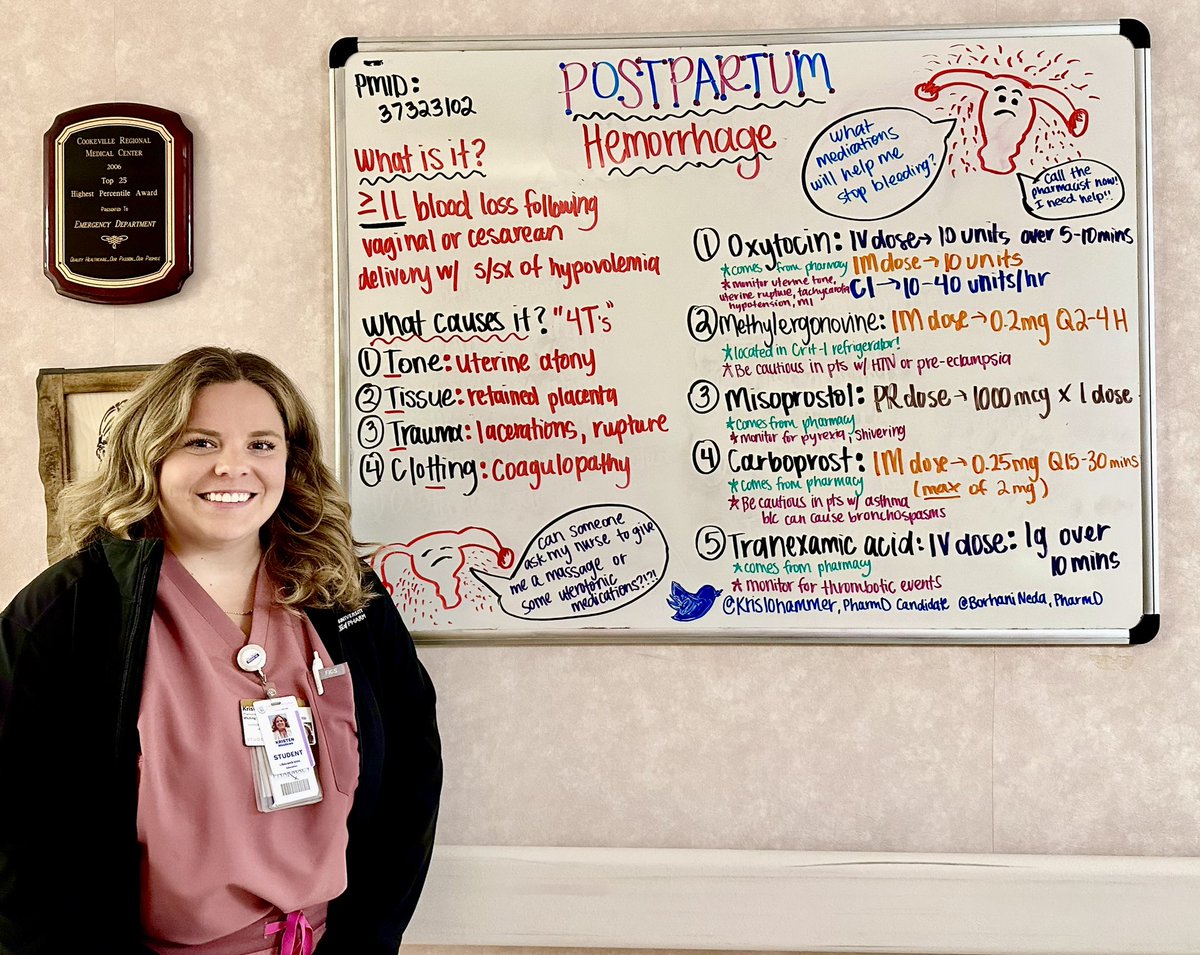 BorhaniNeda's tweet photo. #PharmacyEducationBoard
Thanks to our 4th year student @kris10hammer for the educational tips on managing postpartum hemorrhage. https://t.co/lKQKL6BLaE