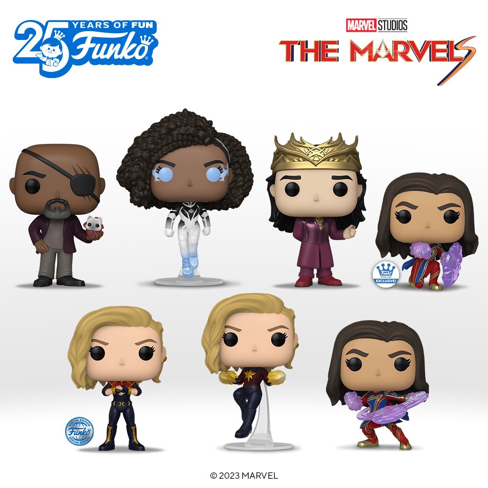 FunkoEurope's tweet photo. Blink and you’ll miss it! Team up with new collectibles from Marvel Studios’ The Marvels as they test the limits of their connection. Who will switch things up in your collection?

Be the first to know when they’re in stock: https://t.co/sK7WNGbPuO. Look out for the exclusives heading to:
Ms. Marvel (Glow)
🇬🇧 The Entertainer
🇫🇷 Micromania
🇪🇸🇵🇹 El Corte Ingles
🇬🇧🇪🇺 https://t.co/7loZ6HjbjA

Photon (Glow)
🇬🇧 Coming to local comic book stores across the UK
🇩🇪🇦🇹🇨🇭Hunter & Collectors
🇬🇧🇪🇺 https://t.co/7loZ6HjbjA

Captain Marvel
🇫🇷 FNAC
🇪🇸🇵🇹 El Corte Ingles
🇬🇧🇪🇺 https://t.co/7loZ6HjbjA

Ms. Marvel/Captain Marvel/Photon Pop! Moment
🇬🇧🇪🇺 https://t.co/7loZ6HjbjA

Ms. Marvel (Funko Web)
🇬🇧🇪🇺 https://t.co/7loZ6HjbjA