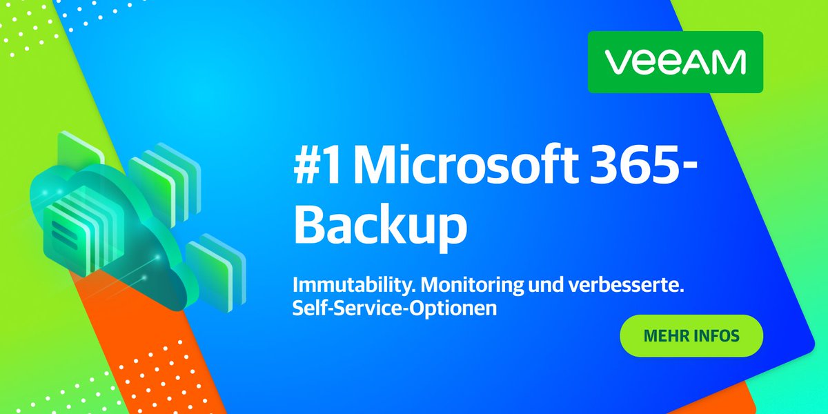 hamcos's tweet photo. Sie möchten das NEUE #Veeam Backup for Microsoft 365 v7 testen? Gerne! 🙋 Erfahren Sie, wie Sie damit von Transparenz und Immutability für Ihre #Microsoft365-Daten profitieren >>https://t.co/UcTQso1nnU. https://t.co/GRh1XRhAkB