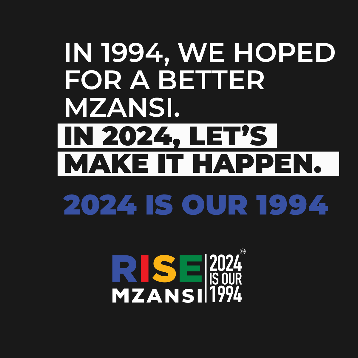 Rise_Mzansi's tweet photo. RISE Mzansi, get involved and let's build the South Africa we all deserve together! 

#2024isour1994 https://t.co/fMqQp336Z1
