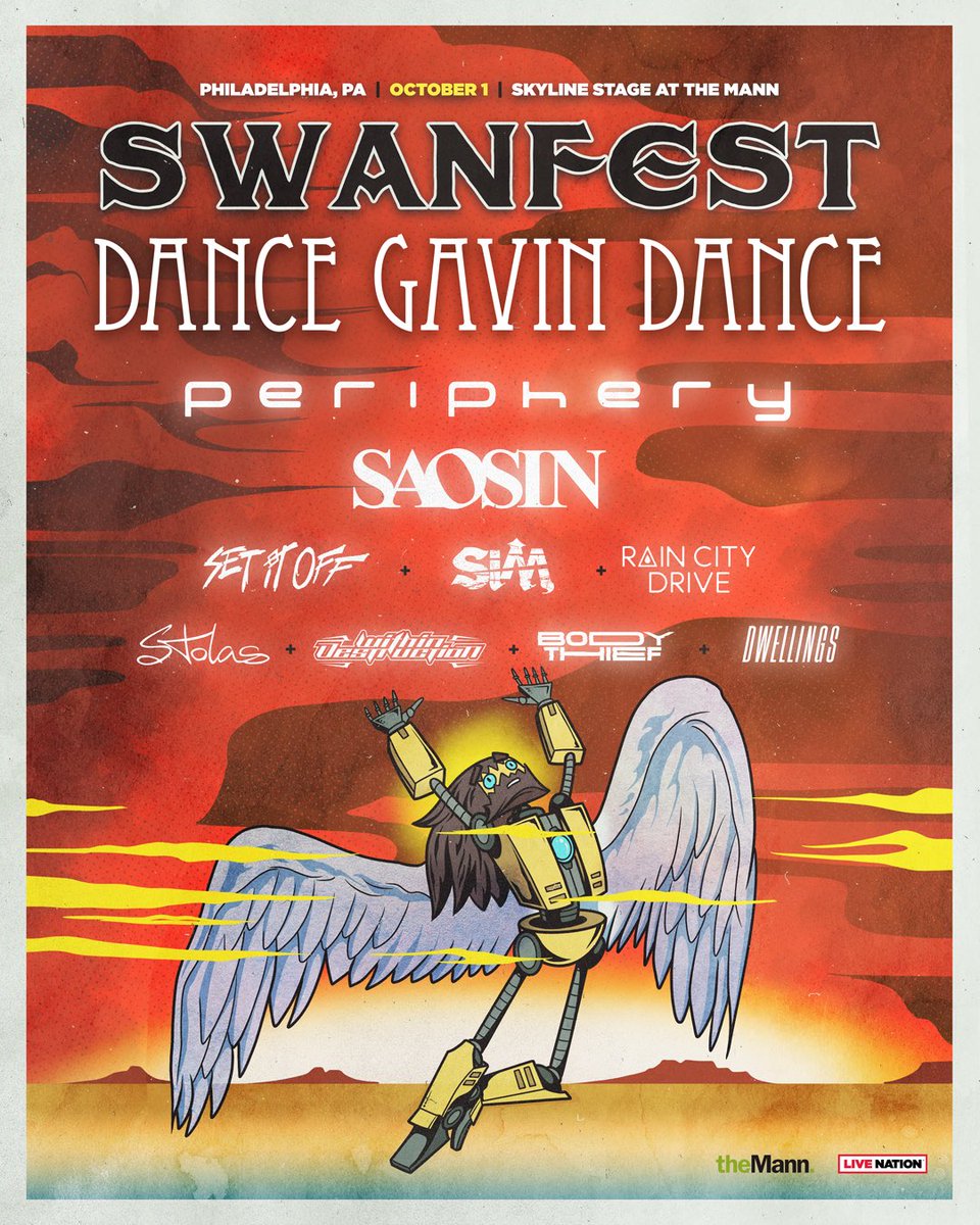 DGDtheband's tweet photo. The line-up for SwanFest is now complete - please welcome SAOSIN❗️🦢 https://t.co/wl7fR1j53R