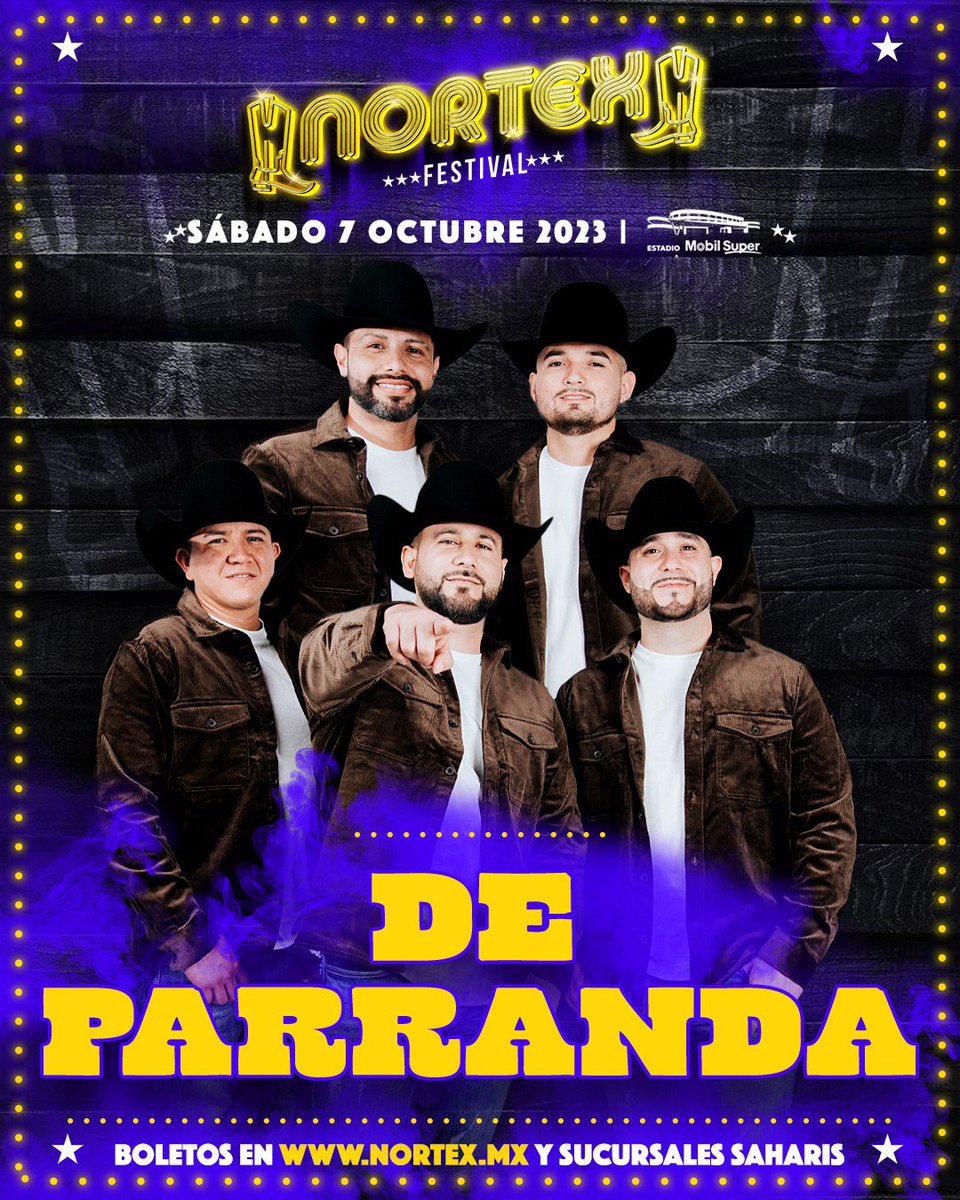 NortexFestival's tweet photo. . #DeParranda viene a #NortexFestival2023 para el momento romántico con  su mezcla norteña, texana y cumbiera 🤠❤️

📍7 de octubre - Estadio Mobil Super.
🎟️ Boletos disponibles en https://t.co/QQxpuLK4zq y sucursales @SaharisPopCult. https://t.co/9XyghS5vHB