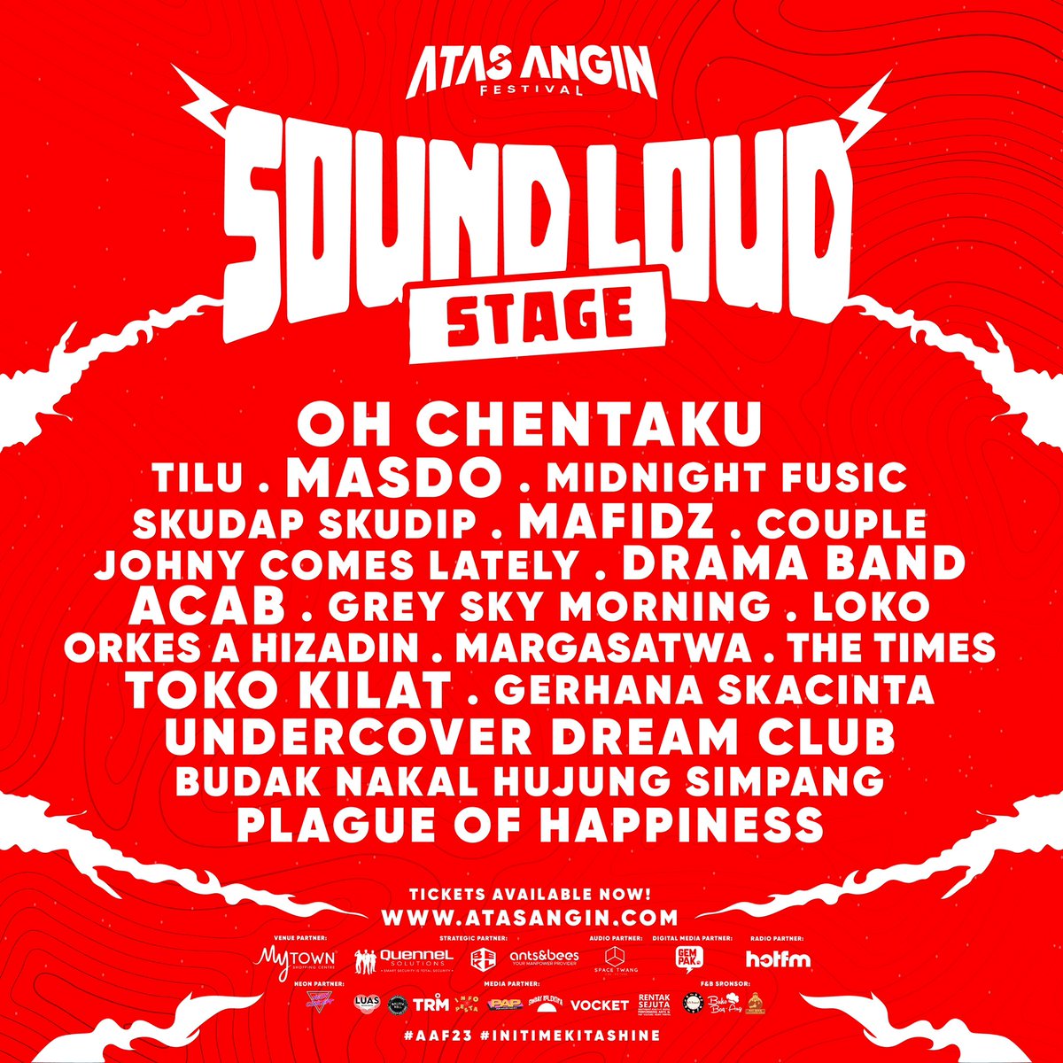 SOUNDLOUD STAGE OFFICIAL LINEUP!!

Get ready to be LOUDER at SOUNDLOUD Stage! Korang dah ready belum untuk jadi paling bising &amp; riot?! 

Get your ticket now!
atasangin.com