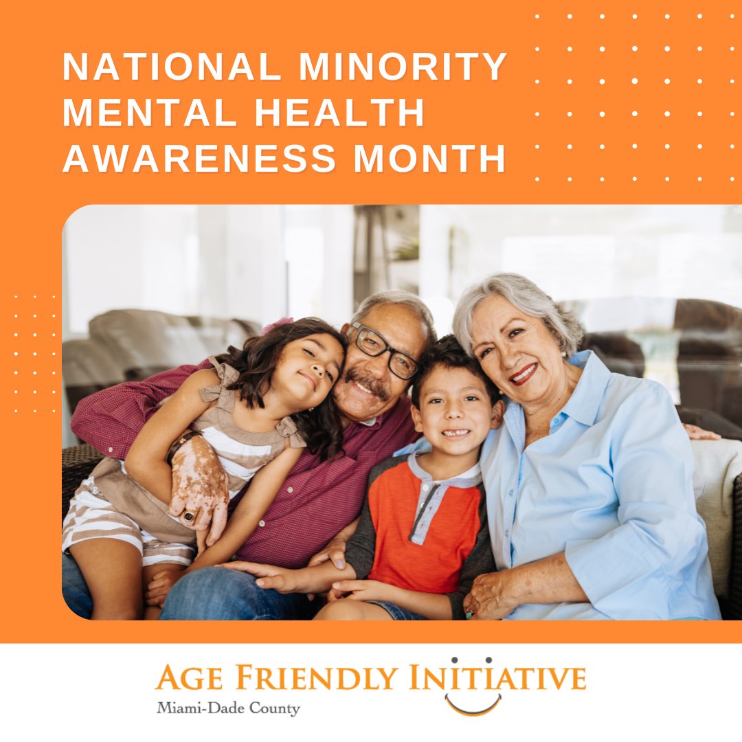 AgeFriendlyMIA's tweet photo. Let's stand together &amp; support older adults in our diverse communities to make a positive difference 🤝🧡 

🌍 Recognize their unique challenges
🗣️ Start conversations &amp; share resources
🤗 Foster compassion &amp; break stigmas

🌟 #AFI #MentalHealthAwareness #InclusiveSupport https://t.co/wVISOTpkbU