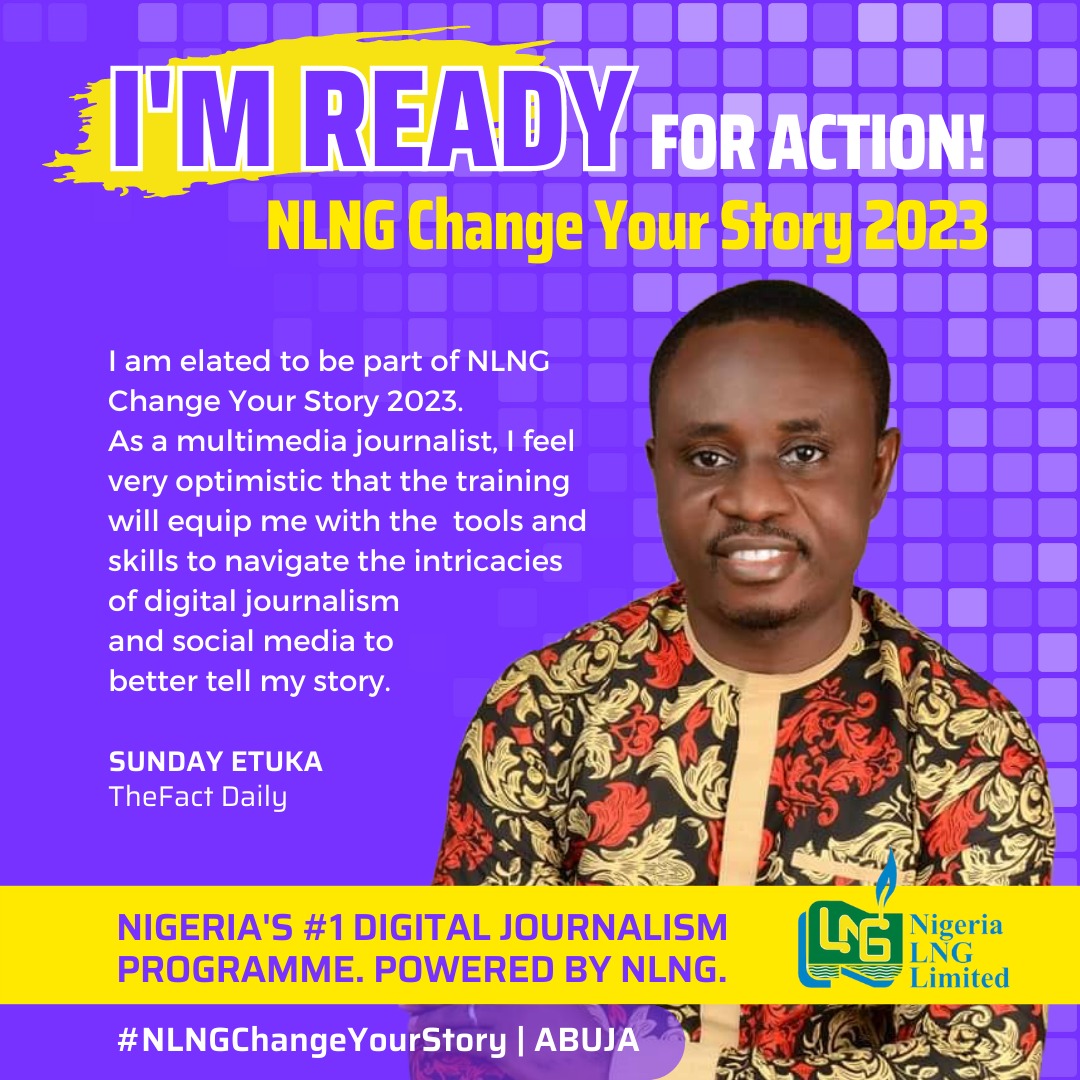 We're pleased to announce that <a href="/etuka_2/">Etuka Sunday</a> (The Fact Daily) will participate at the next #NLNGChangeYourStory #digitaljournalism training, sponsored @nigeriaLNG  

He believes the workshops will equip him with tools that'll make him a better multimedia journalist.