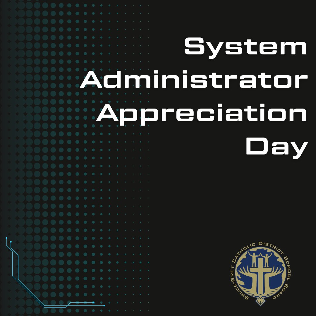 Happy #SysAdminAppreciationDay! BGCDSB expresses gratitude to our dedicated system administrators who keep our technology running smoothly. Your expertise, problem-solving skills, and behind-the-scenes efforts are invaluable.