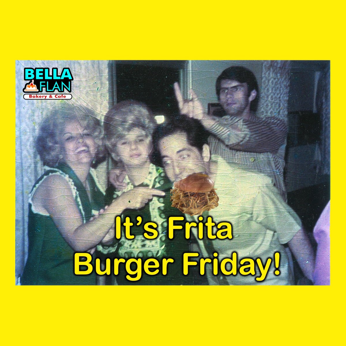 It's Frita Friday again! Come by for lunch for the best Cuban Frita Burger. This burger has so much flavor, you will start your weekend with a smile and a full belly!  
Make sure to bring a friend!  
Bella Flan 
819 W Arapaho Rd, Richardson, TX 75080
#BellaFlan
#friday #Lunch