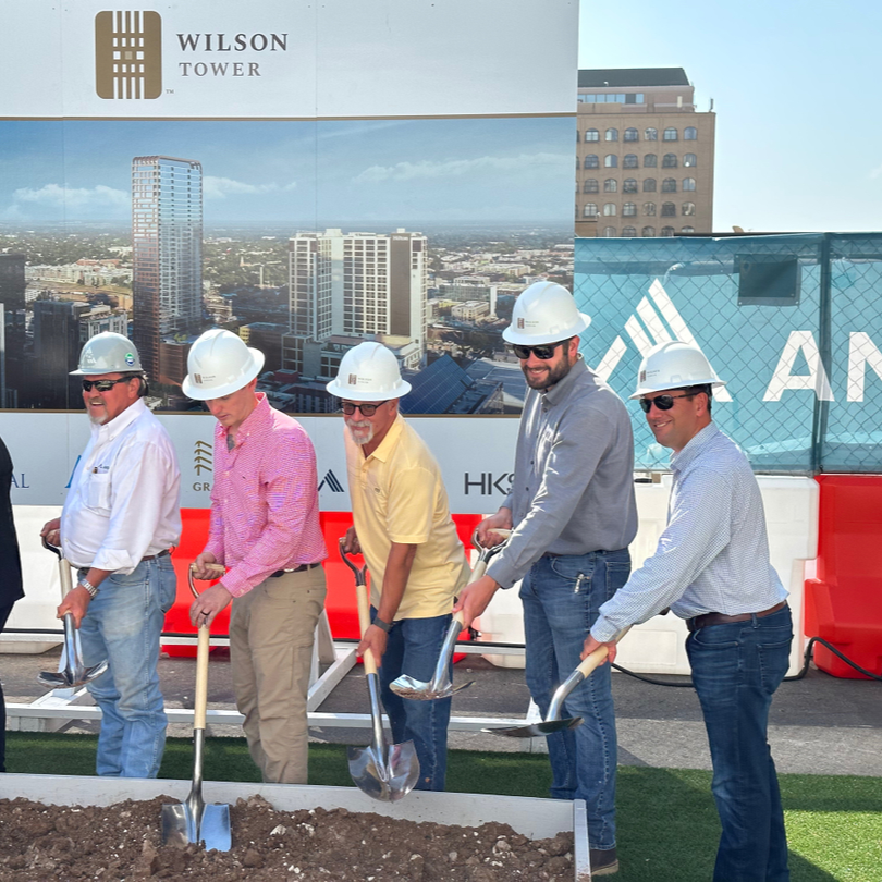 BuildANDRES's tweet photo. Everyone LOVES a fun groundbreaking! This week, we broke ground at Wilson Tower in Austin, Texas! Swipe to see the smiling faces of some of our #employeeowners! https://t.co/vvwqzxLpTC