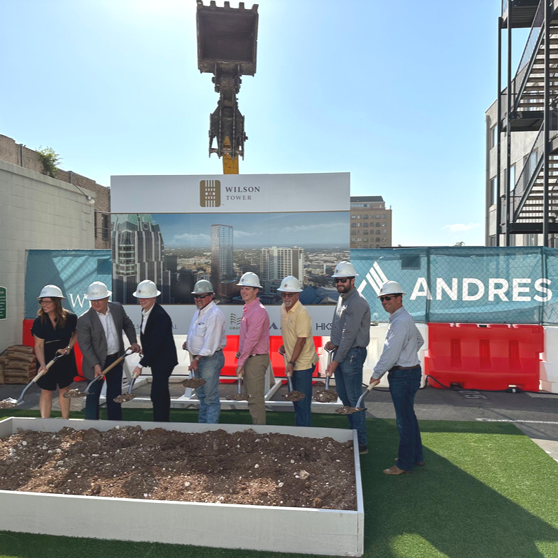 BuildANDRES's tweet photo. Everyone LOVES a fun groundbreaking! This week, we broke ground at Wilson Tower in Austin, Texas! Swipe to see the smiling faces of some of our #employeeowners! https://t.co/vvwqzxLpTC
