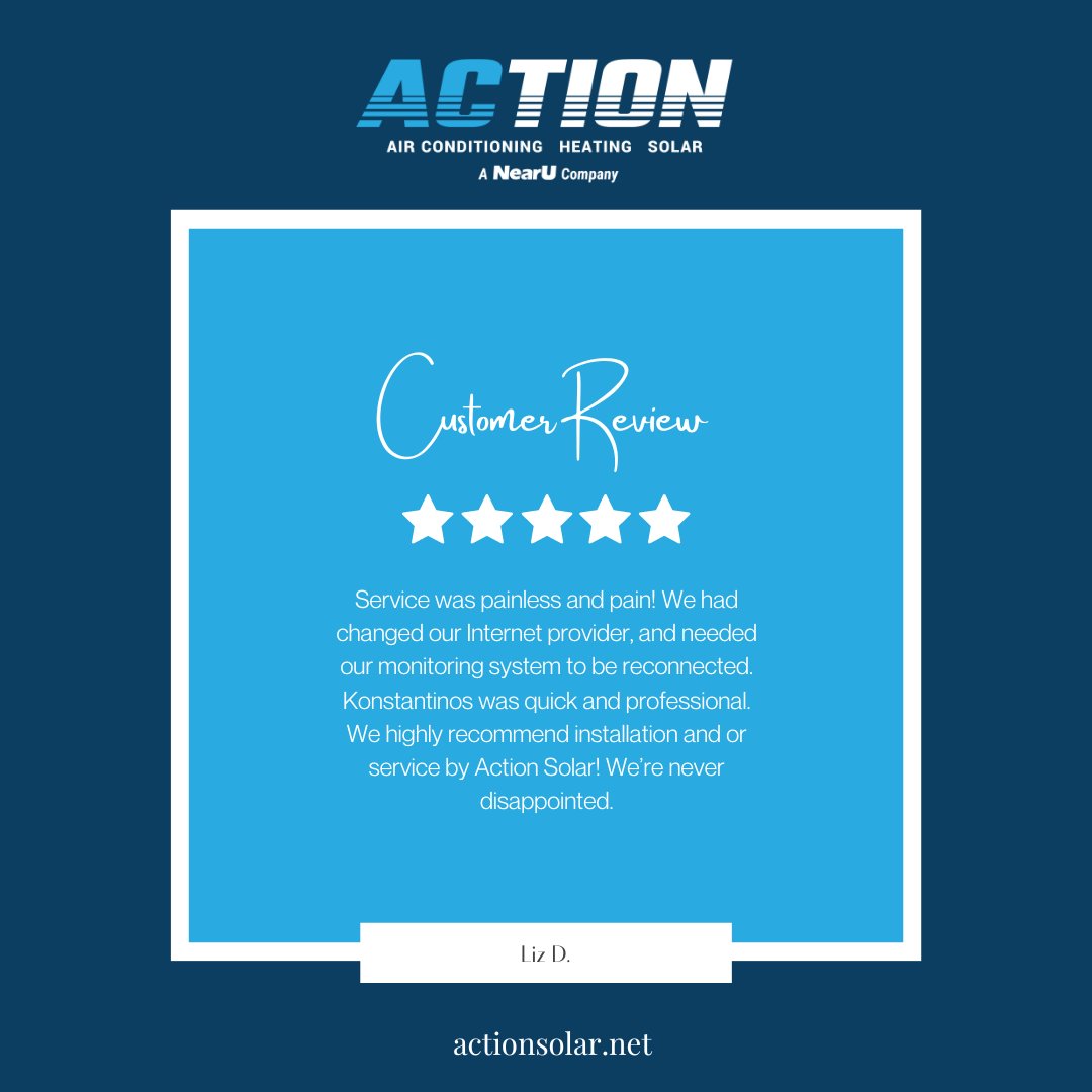 ActionAirCA's tweet photo. We'd like to share some wonderful five-star reviews! We not only value our customers, but we value our employees as well. Visit https://t.co/sytv0gg0gb and receive 5-star worthy customer experience with our wonderful techs! #fivestar #customerexperience #actionair https://t.co/gaARqdZenn