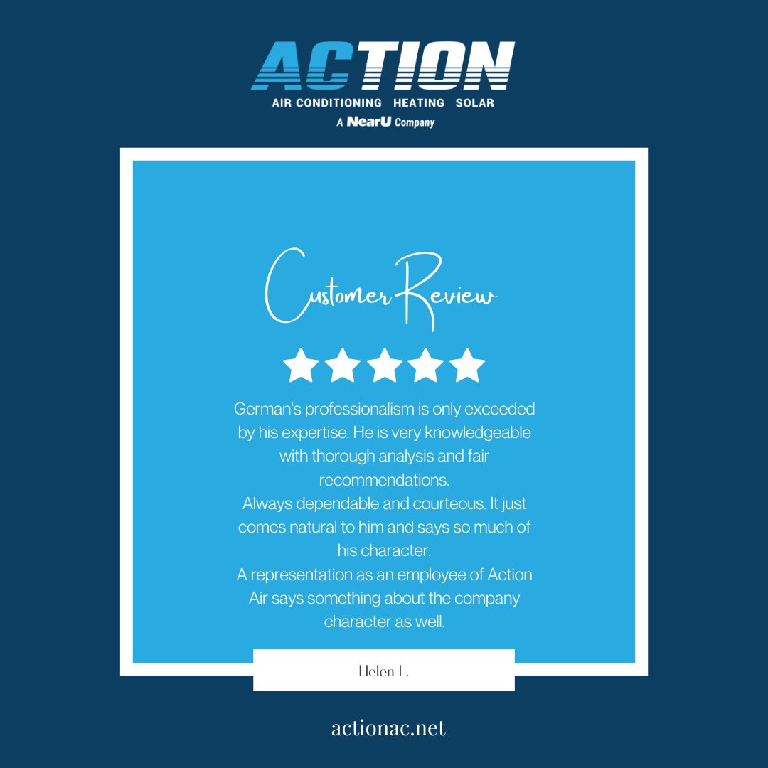 ActionAirCA's tweet photo. We'd like to share some wonderful five-star reviews! We not only value our customers, but we value our employees as well. Visit https://t.co/sytv0gg0gb and receive 5-star worthy customer experience with our wonderful techs! #fivestar #customerexperience #actionair https://t.co/gaARqdZenn